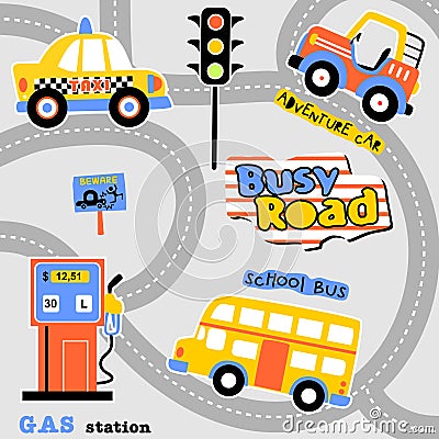 Busy road Vector Illustration