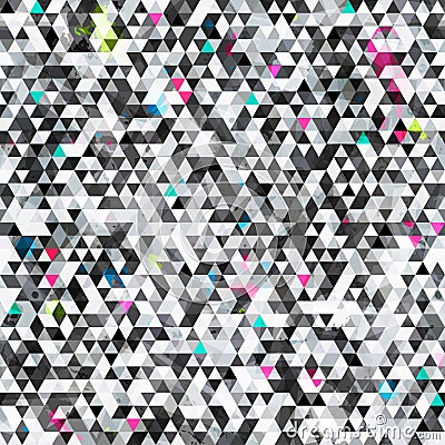 Urban triangle seamless pattern with grunge effect Vector Illustration