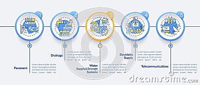 Urban utility and facility service vector infographic template Vector Illustration