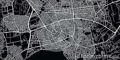 Urban vector city map of Antalya, Turkey Vector Illustration