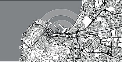 Urban vector city map of Cape Town, South Africa Vector Illustration