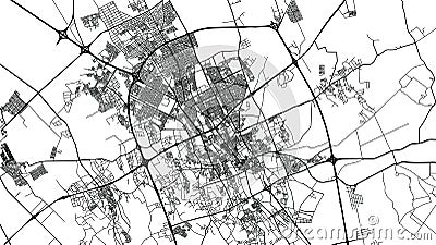 Urban vector city map of Buraydah, Saudi Arabia, Middle East Vector Illustration