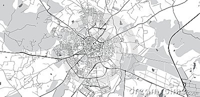 Urban vector city map of Evora, Portugal Vector Illustration
