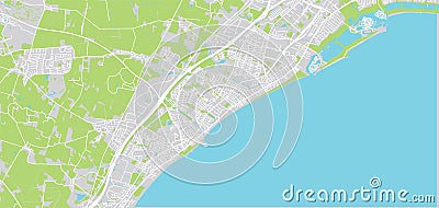 Urban vector city map of Greve, Denmark Vector Illustration