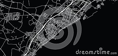 Urban vector city map of Greve, Denmark Vector Illustration