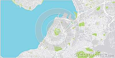 Urban vector city map of Izmir, Turkey Vector Illustration