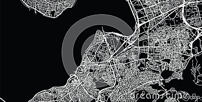 Urban vector city map of Izmir, Turkey Vector Illustration