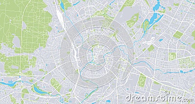 Urban vector city map of Kharkiv, Ukraine, Europe Vector Illustration