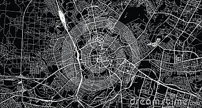 Urban vector city map of Kharkiv, Ukraine, Europe Vector Illustration