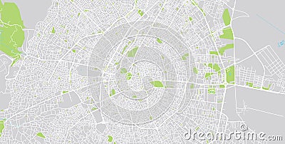 Urban vector city map of Konya, Turkey Vector Illustration