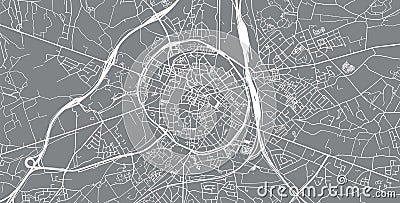 Urban vector city map of Leuven, Belgium Vector Illustration