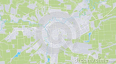 Urban vector city map of Luhansk, Ukraine, Europe Vector Illustration