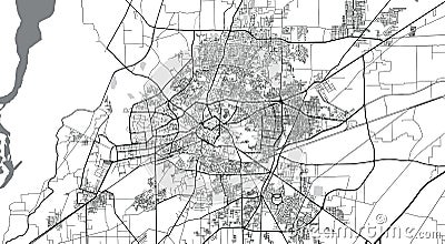 Urban vector city map of Multan, Pakistan, Asia. Vector Illustration