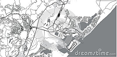 Urban vector city map of Richards Bay, South Africa Vector Illustration