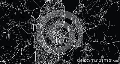 Urban vector city map of Sanders, Norway, Europe Vector Illustration