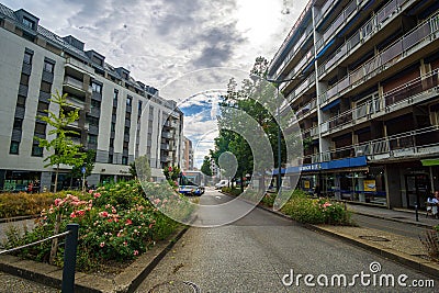 Urban view of Annecy town around the Gare d'Annecy railway station area in Annecy, Haute-Savoie, south-eastern France Editorial Stock Photo