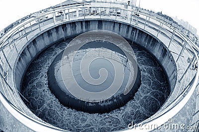 Urban wastewater treatment plant. Stock Photo
