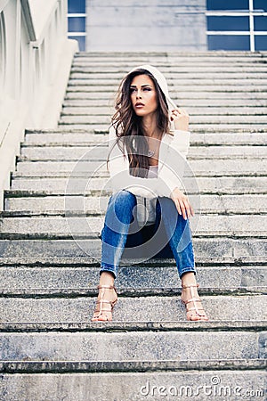 Urban young woman Stock Photo