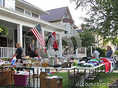 Yard Sale in Urbana, Ohio Editorial Stock Photo