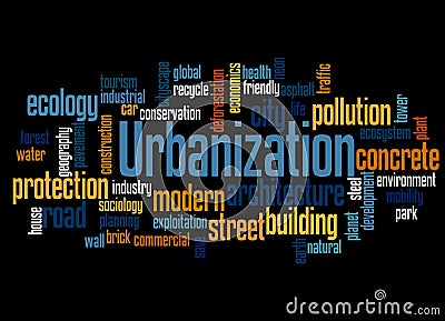 Urbanization word cloud concept 2 Stock Photo
