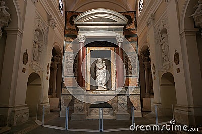 Fake tomb of Raphael Sanzio in Urbino, birthplace of the painter Editorial Stock Photo