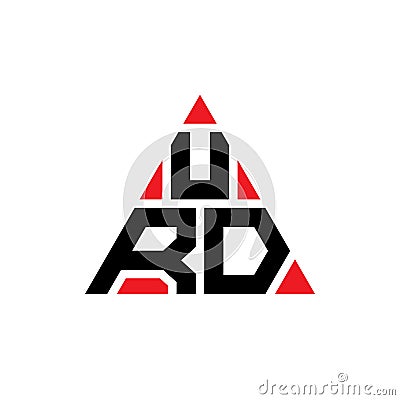 URD triangle letter logo design with triangle shape. URD triangle logo design monogram. URD triangle vector logo template with red Vector Illustration