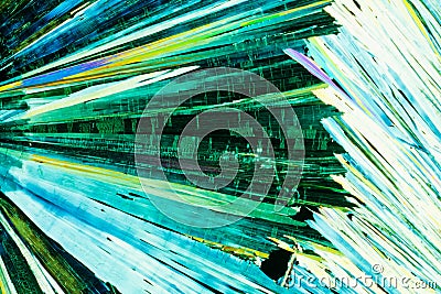 Urea or carbamide crystals in polarized light Stock Photo