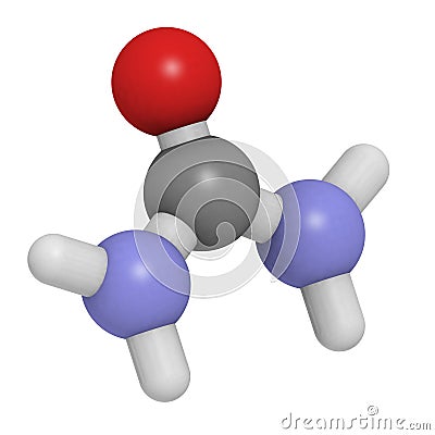 Urea (carbamide) molecule, chemical structure Stock Photo