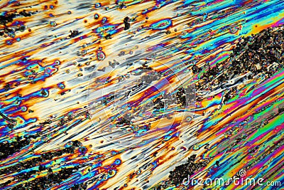 Urea Crystals under the Microscope. Stock Photo