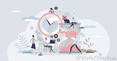 Urgency and ASAP time deadline for business project tiny person concept Vector Illustration