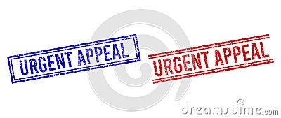 Distress Textured URGENT APPEAL Stamp Seals with Double Lines Vector Illustration
