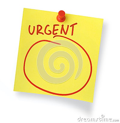 Urgent note Stock Photo