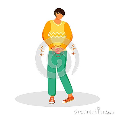 Urgent urination flat color vector faceless character Vector Illustration