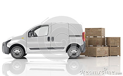 Urgent van to transport goods. Stock Photo