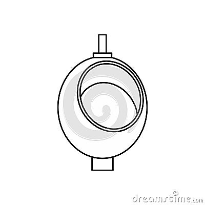 Urinal or chamber pot for men icon, outline style Vector Illustration