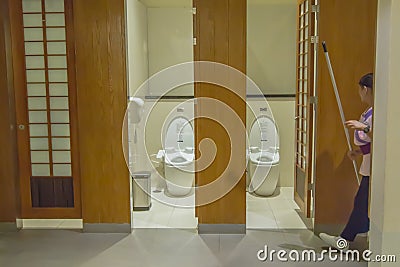Urinals in restroom Editorial Stock Photo