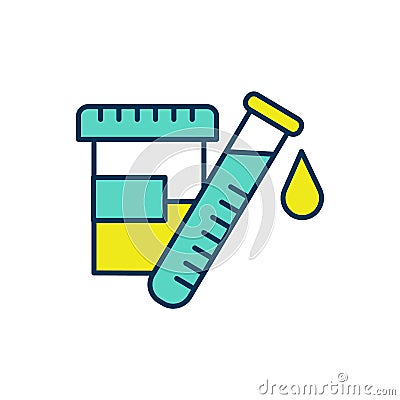 Urinalysis RGB color icon Vector Illustration