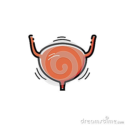 Urinary bladder vector icon. Vector Illustration