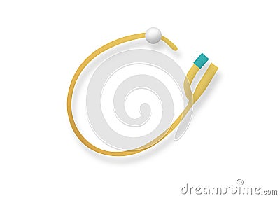 Urinary foley catheter on white background. Vector Illustration
