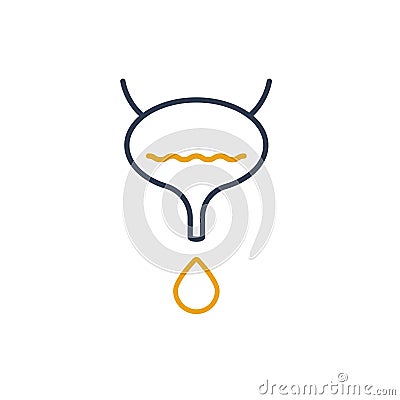 Urinary incontinence bladder disease awareness medical icon Vector Illustration