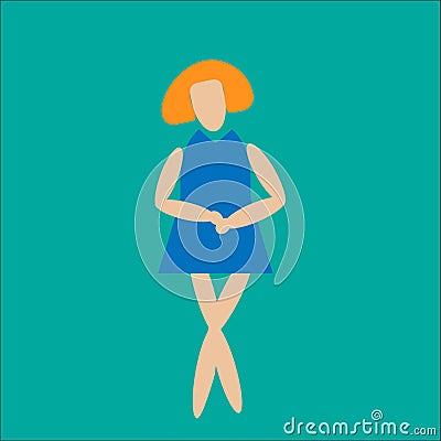 Urinary incontinence, involuntary urination woman Vector Illustration