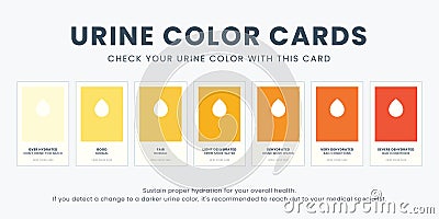 The Urine Color Cards. Isolated Vector Illustration Vector Illustration