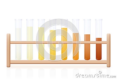 Urine Color Chart Test Tubes Clear Yellow Orange Dehydrated Vector Illustration