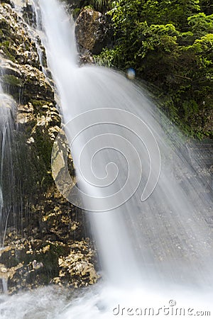 Amazing waterfall in bucegi Mountains, Urlatoarea waterfall Stock Photo