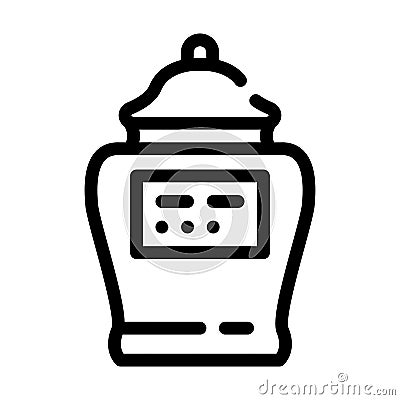 Urn with ashes of deceased line icon vector illustration Vector Illustration