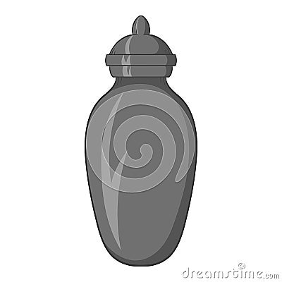 Urn for ashes icon, black monochrome style Vector Illustration
