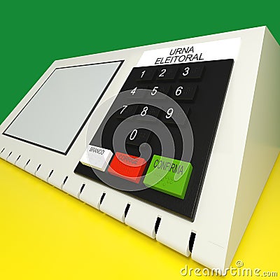 Urn electronics, Brazil election 2018. 3d Illustration Stock Photo