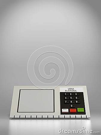 Urn electronics, Brazil election 2018. 3d Illustration Stock Photo