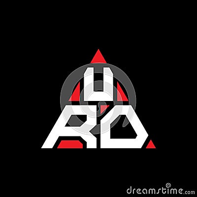 URO triangle letter logo design with triangle shape. URO triangle logo design monogram. URO triangle vector logo template with red Vector Illustration