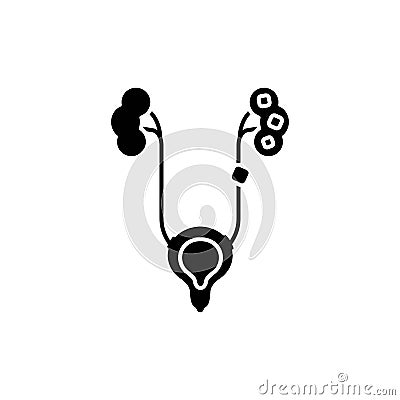 Urolithiasis disease color line icon. Pictogram for web page Vector Illustration